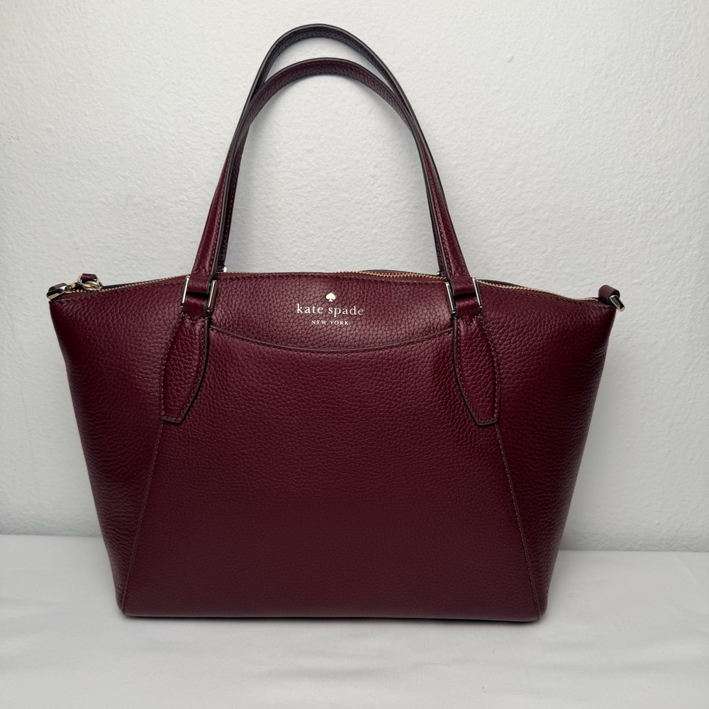 Kate Spade New York Monica pebbled leather‎ Deep Red Satchel Bag - Picture 2 of 14
